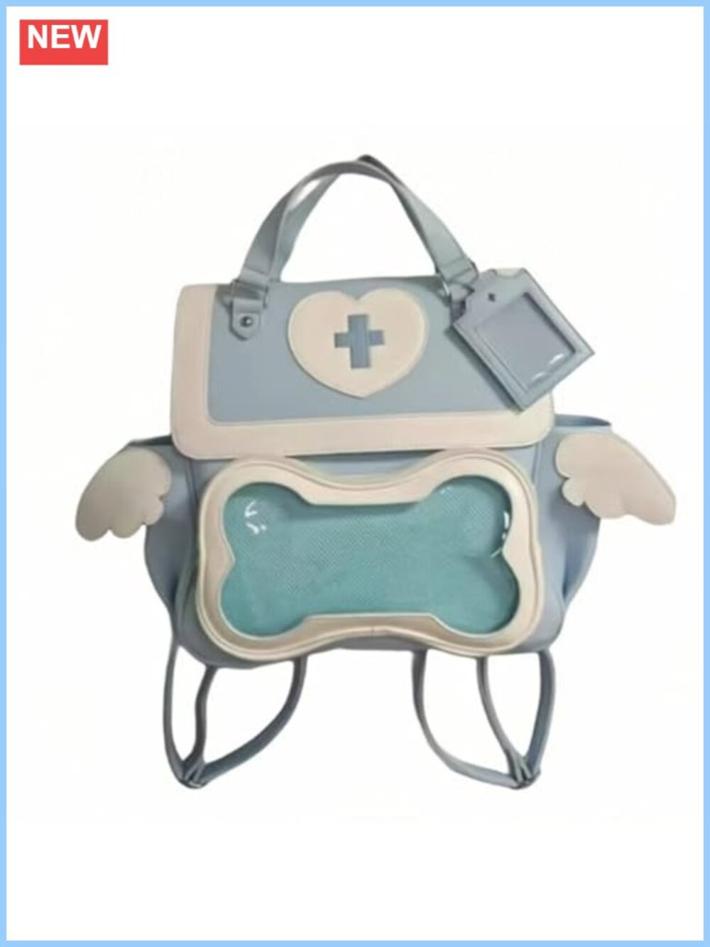 Waterproof PU Leather Fashion Backpack Clear Window Ita Bag Y2k Aesthetic